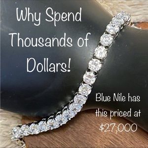 Classic Clear Crystal Tennis Bracelet in Silver Tone